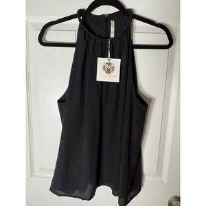 Marie Oliver Elena 100 Silk Black Dress Top Large Neck Blouse Top Silk Ret 278